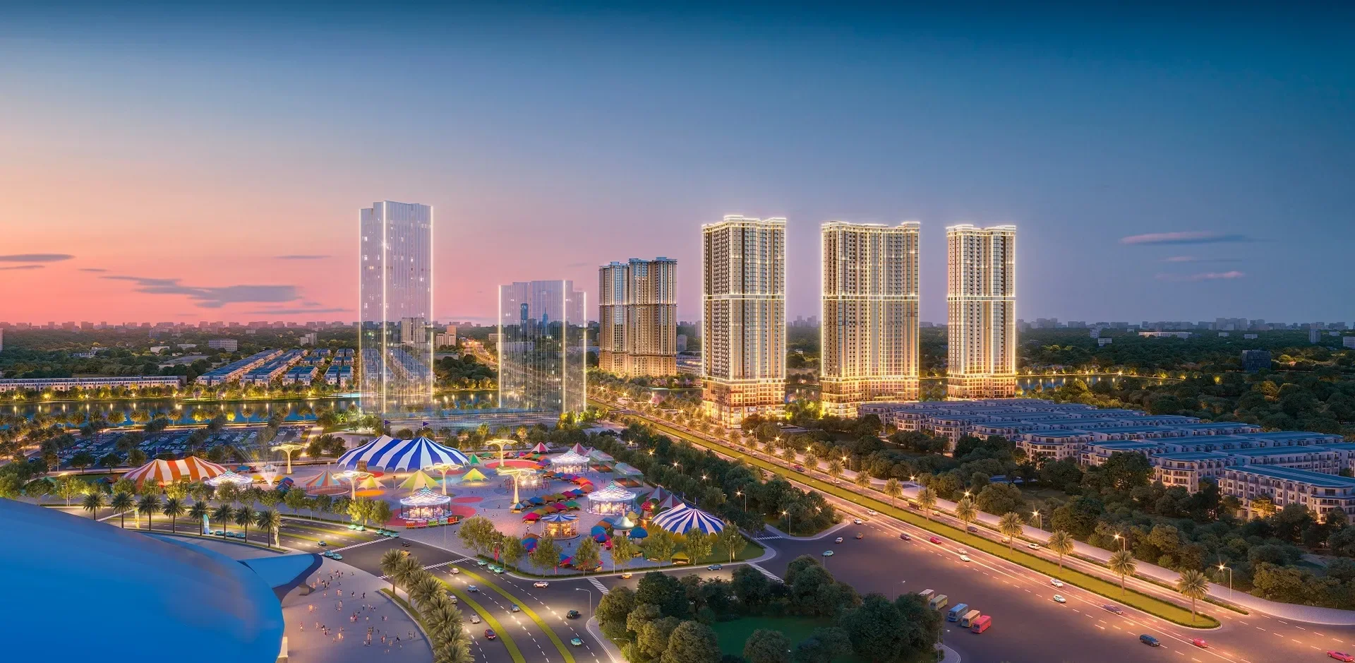 Cảnh quan ven mặt nước minh họa Grand Saigon
